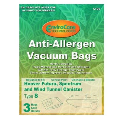 EnviroCare HOOVER "S" Allergen BAGS - 3pkg