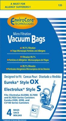 ECT Eureka "OX" & Electrolux "S" Canister MicroBAGS-4pkg