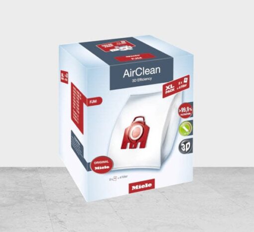 Miele "FJM" AirClean 3D Dust Bags - 8 Bags + 4 Filters (Economy Pack)