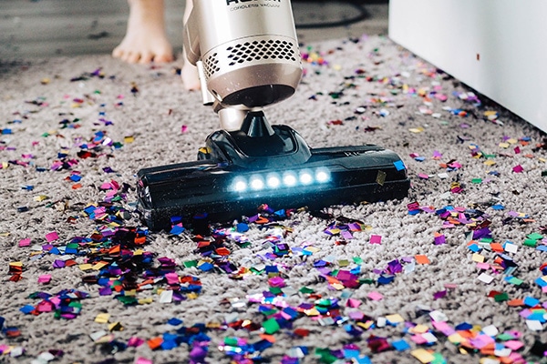 Vacuuming confetti