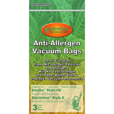 Electrolux “S” & Eureka “OX” Allergen Cloth Disposable Bags